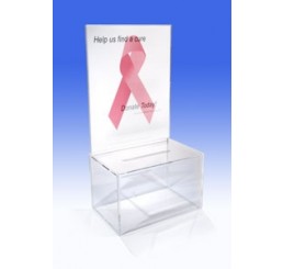 Acrylic Ballot Box Deluxe - W/Full Page Sign Holder