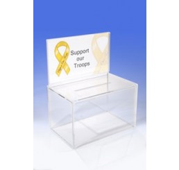 Acrylic Ballot Box Deluxe - W/1/2 Page Sign Holder
